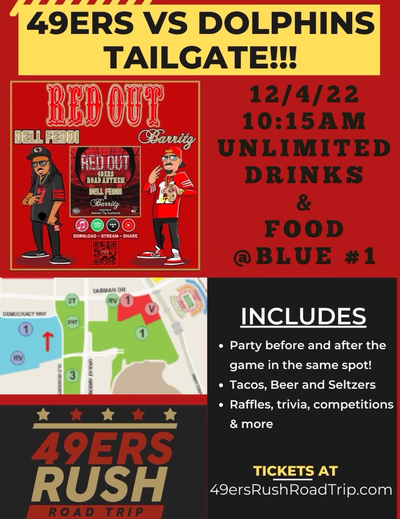 49ers Rush Road Trip Tailgate – Levi's Stadium Blue Lot 1 (12/4